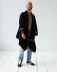 Julahas Wool Cape Coat Cocoon Black