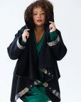 Julahas Wool Cape Coat Cocoon Black