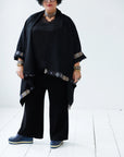 Julahas Wool Cape Coat Cocoon Black
