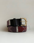 Maroon, white and metallic beaded belt