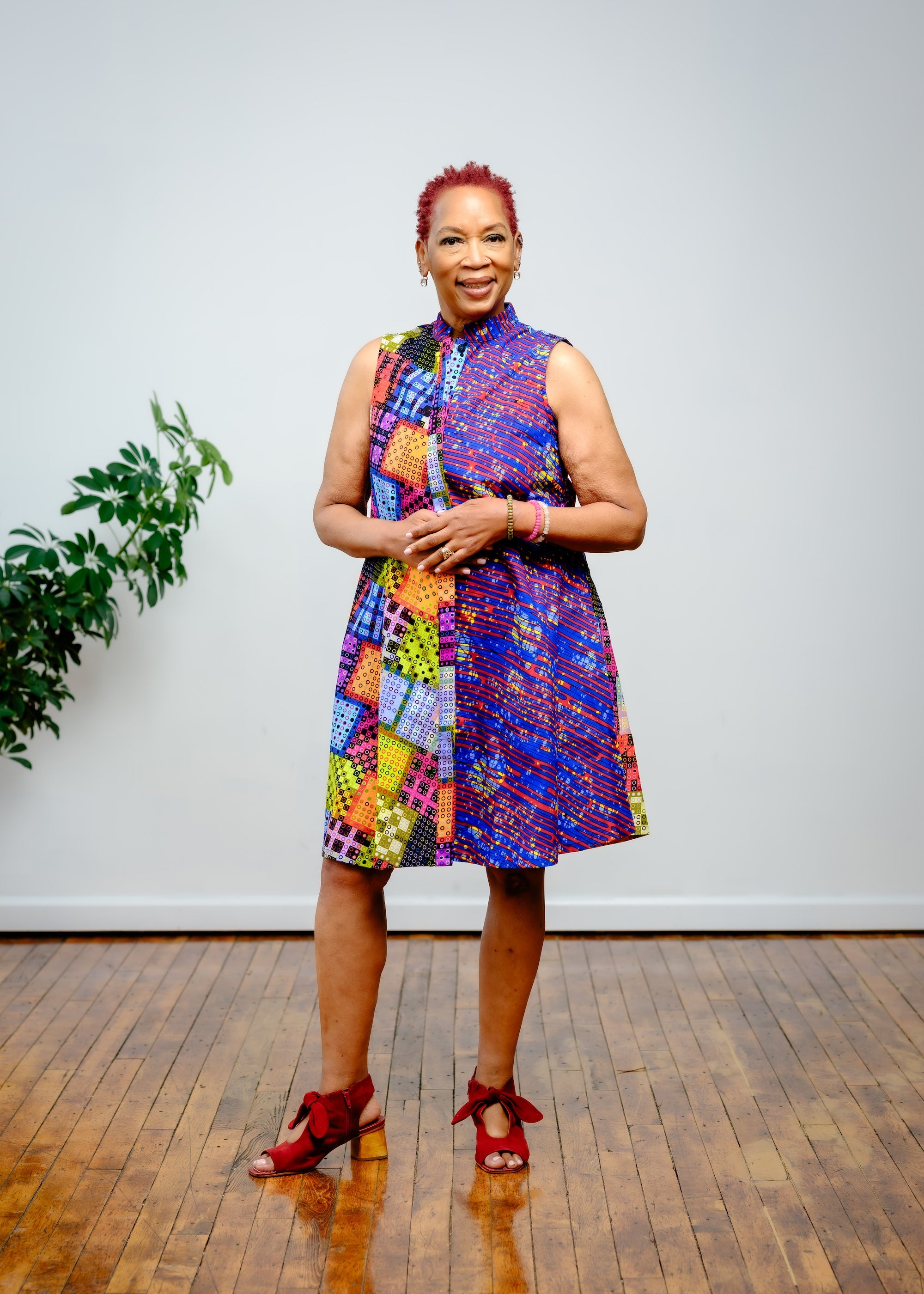 Cross Stitch Sleeveless Dress – Zuri