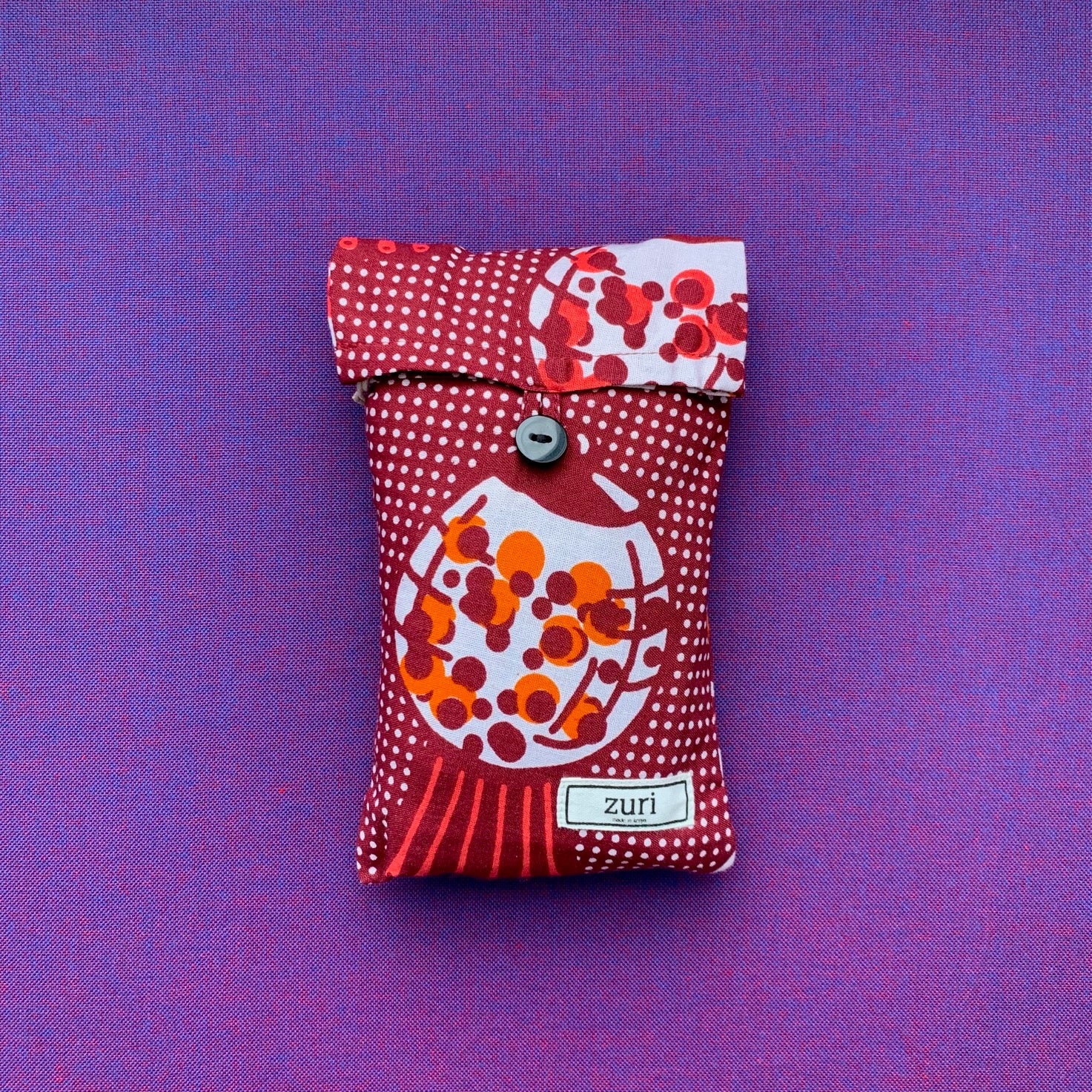 Red and White Fabric Pouch