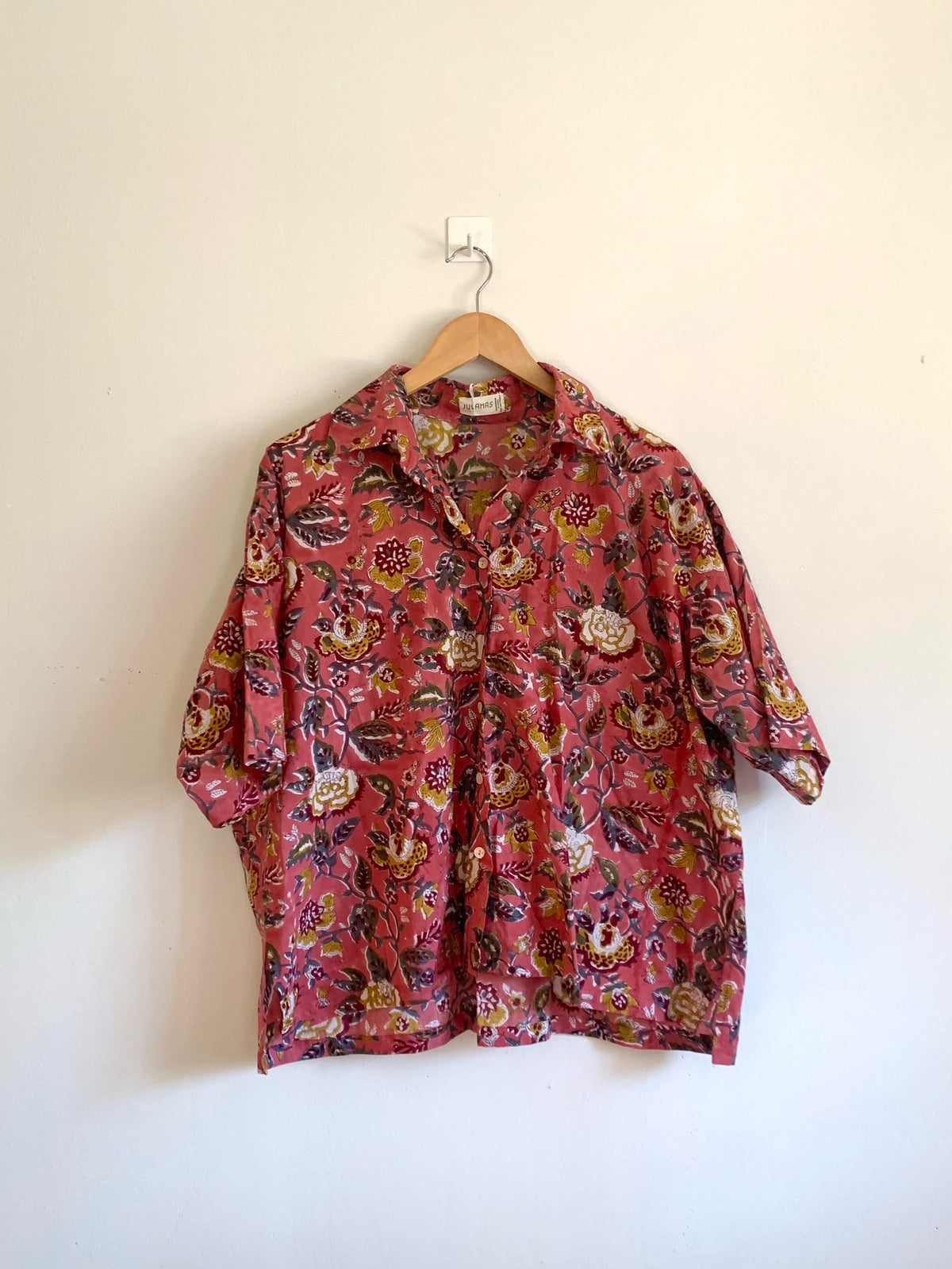 Julahas Blockprint Cotton Short Sleeved Shirt