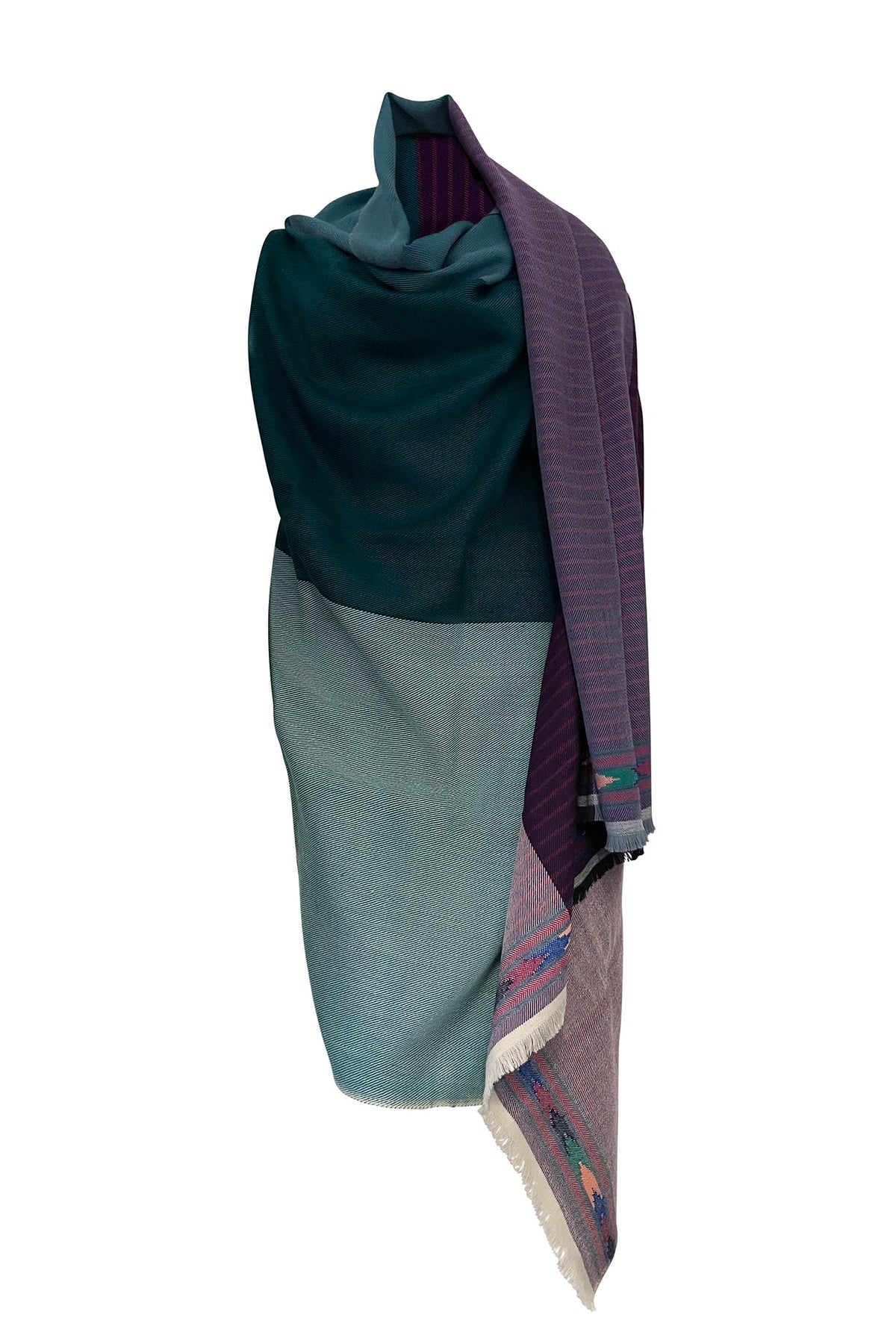 Julahas Light Wool Cape Fusion Teal Purple