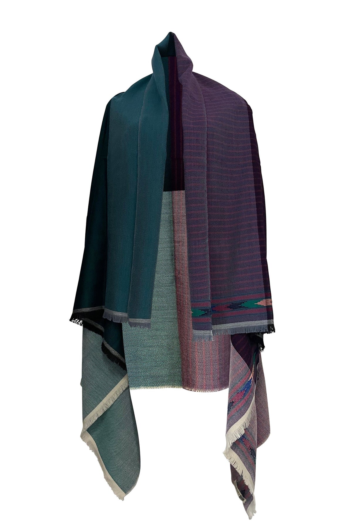 Julahas Light Wool Cape Fusion Teal Purple