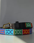 The display of colorful beaded belt