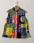バティックパッチワークノースリーブトップス