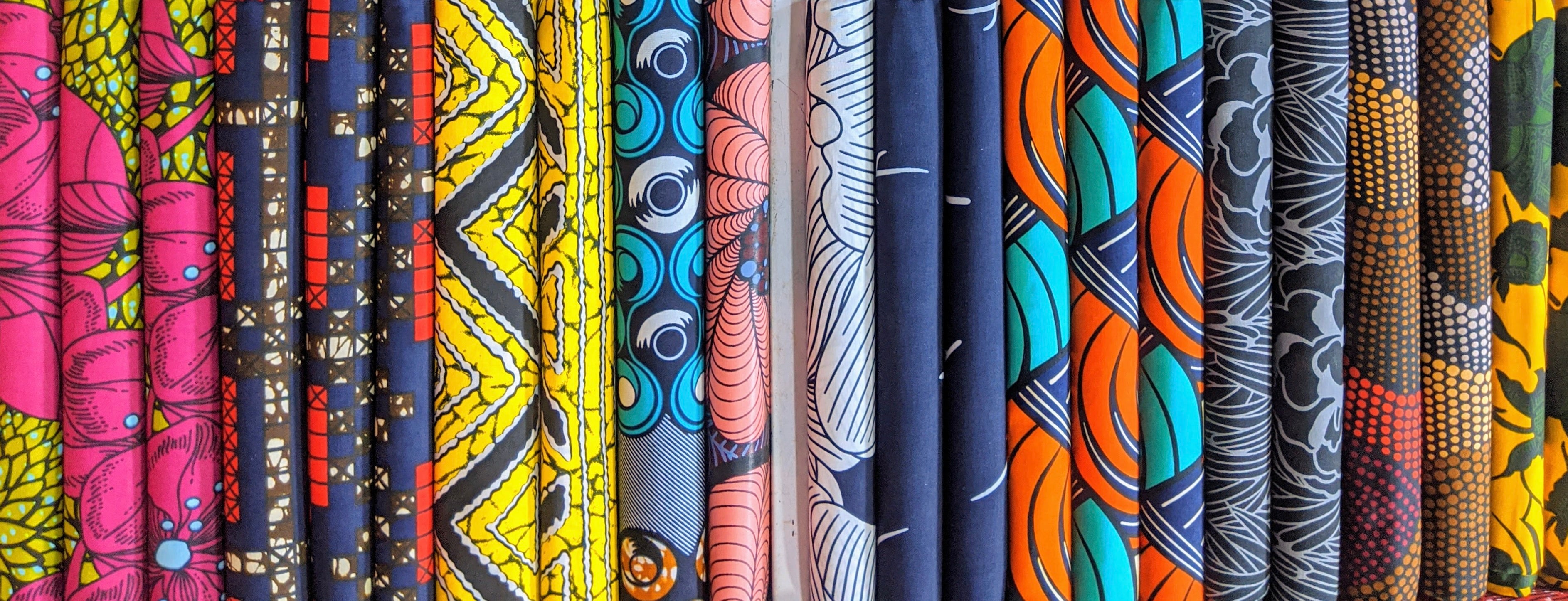 Closeup of stack of fabric