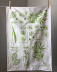 Cotton Tea Towel with herb and jar print.