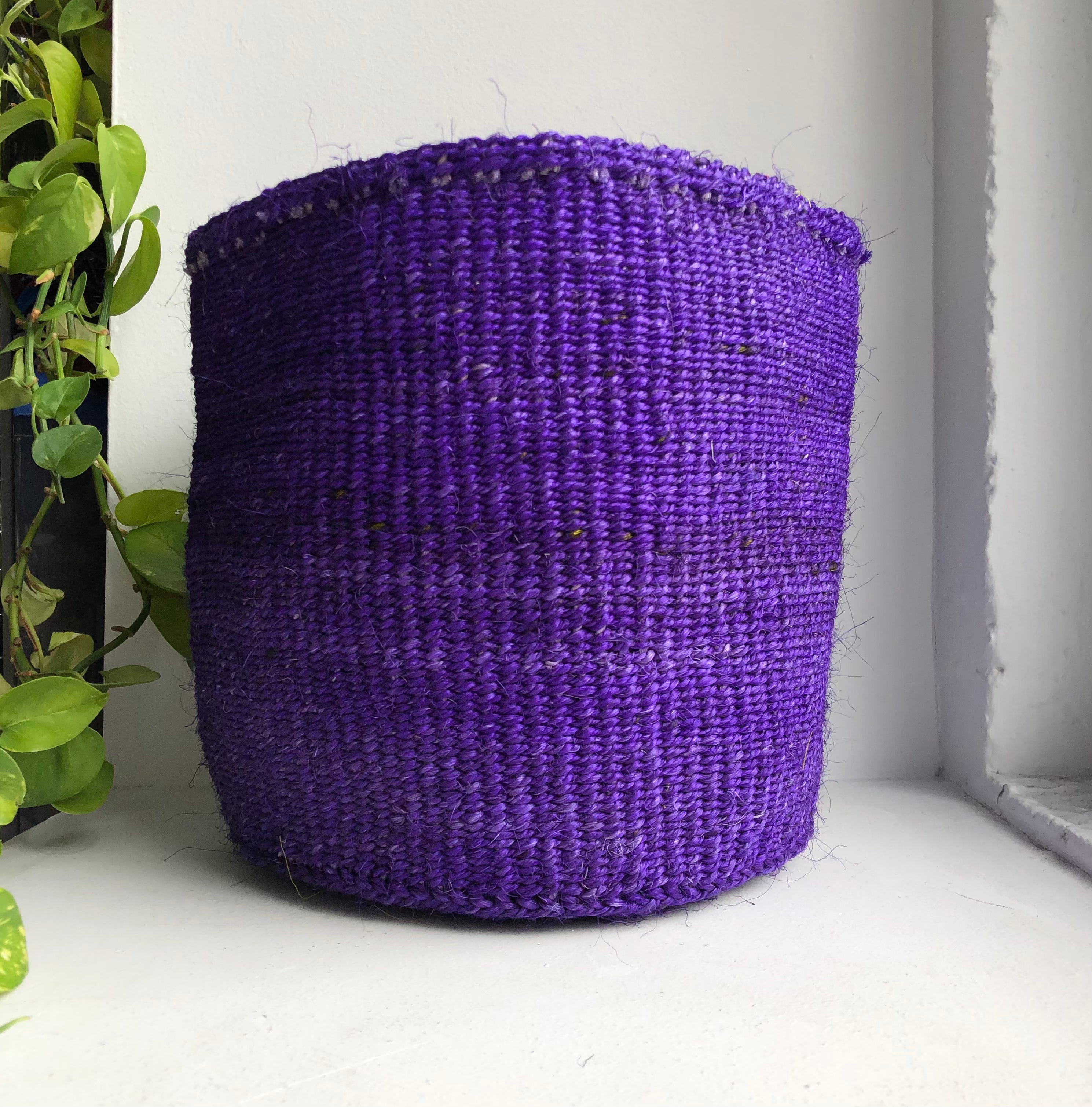 display of 10" purple basket