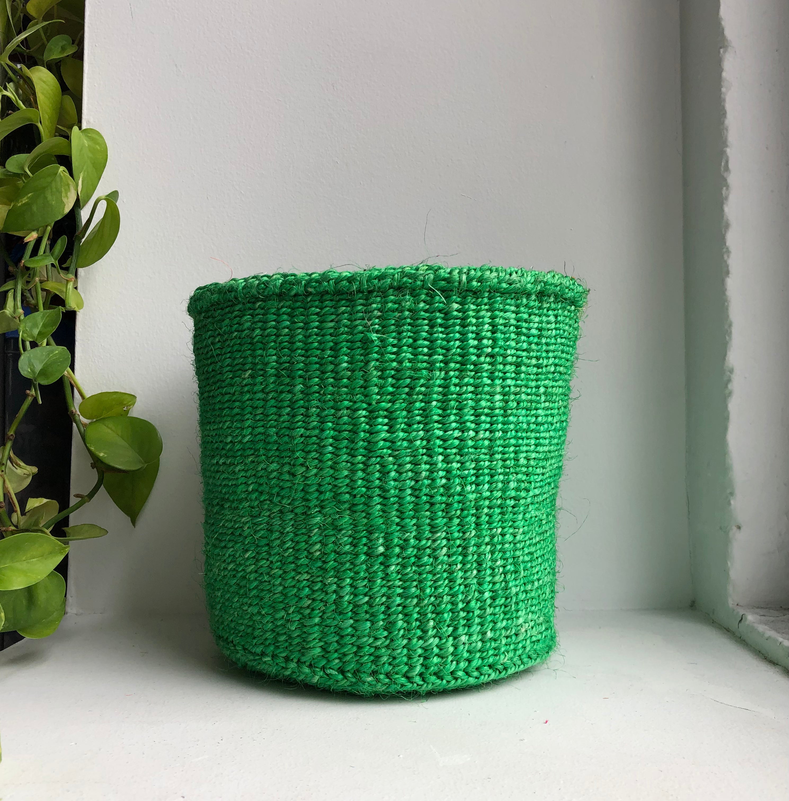 display of 8&quot; green basket