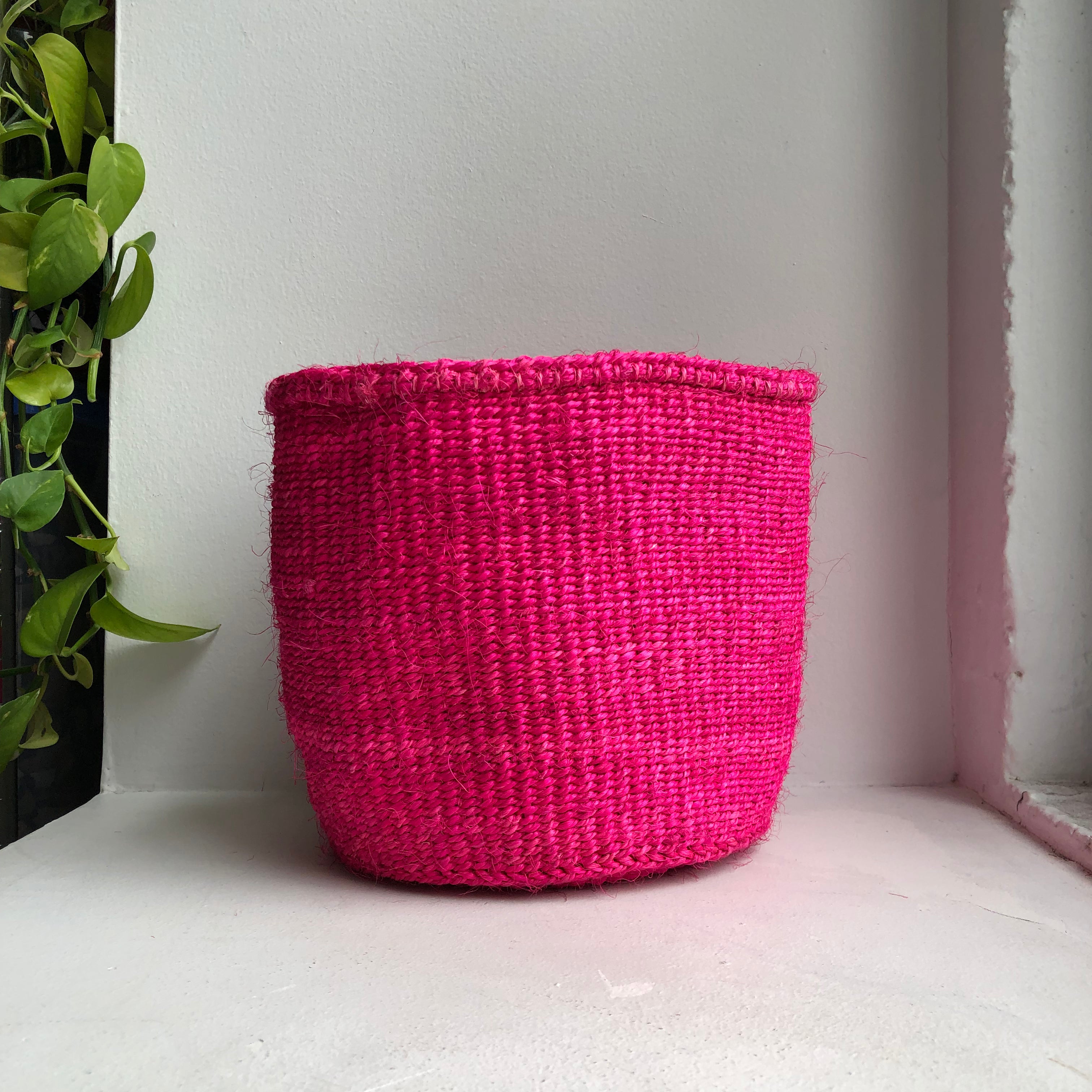 display of 8&quot; hot pink basket