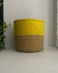 8" yellow and natural basket