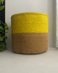10" yellow and natural basket