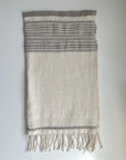 Stone and ivory colored hand spun Ethiopian cotton hand towel