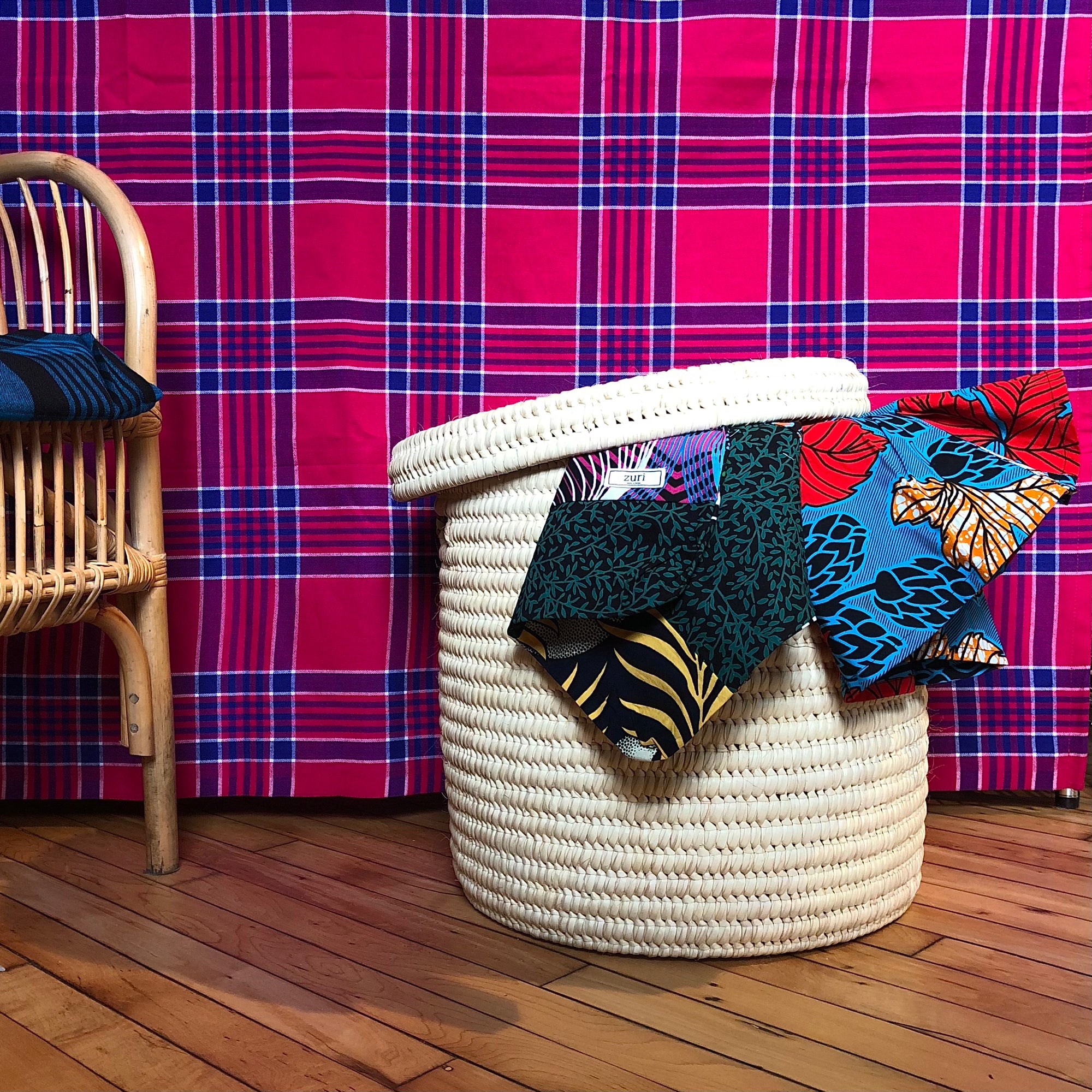 display of rattan basket