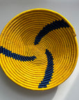 yellow and blue woven bowl