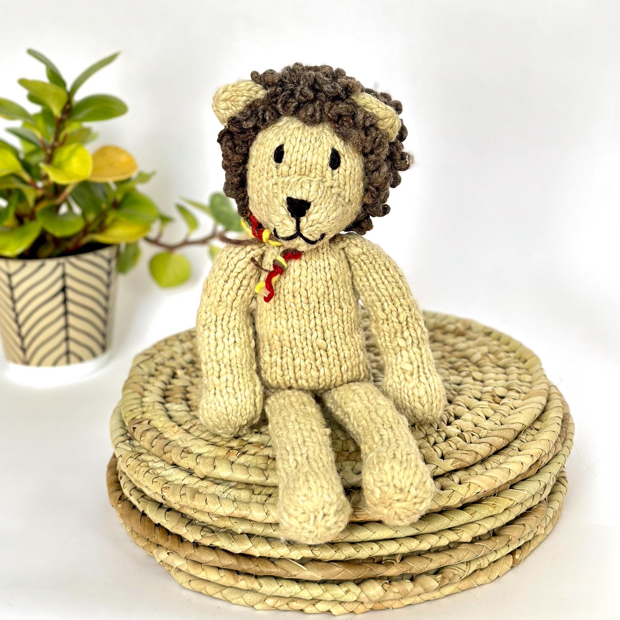 Hand-Knit Wool and Cotton Stuffed Animals