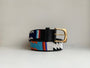 Rainbow beaded belt with zigzag print