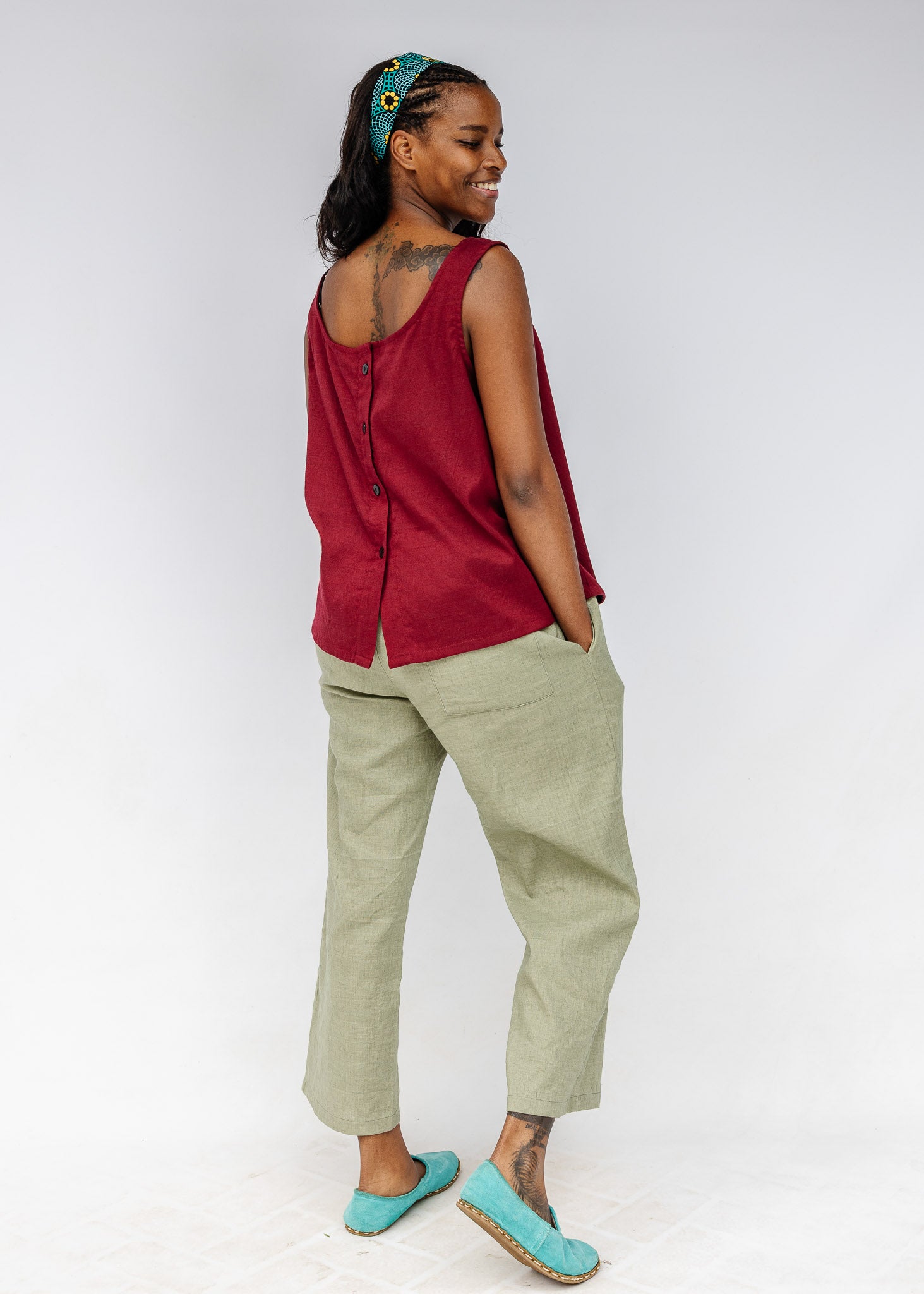 Burgundy Reversible Scoop Tank