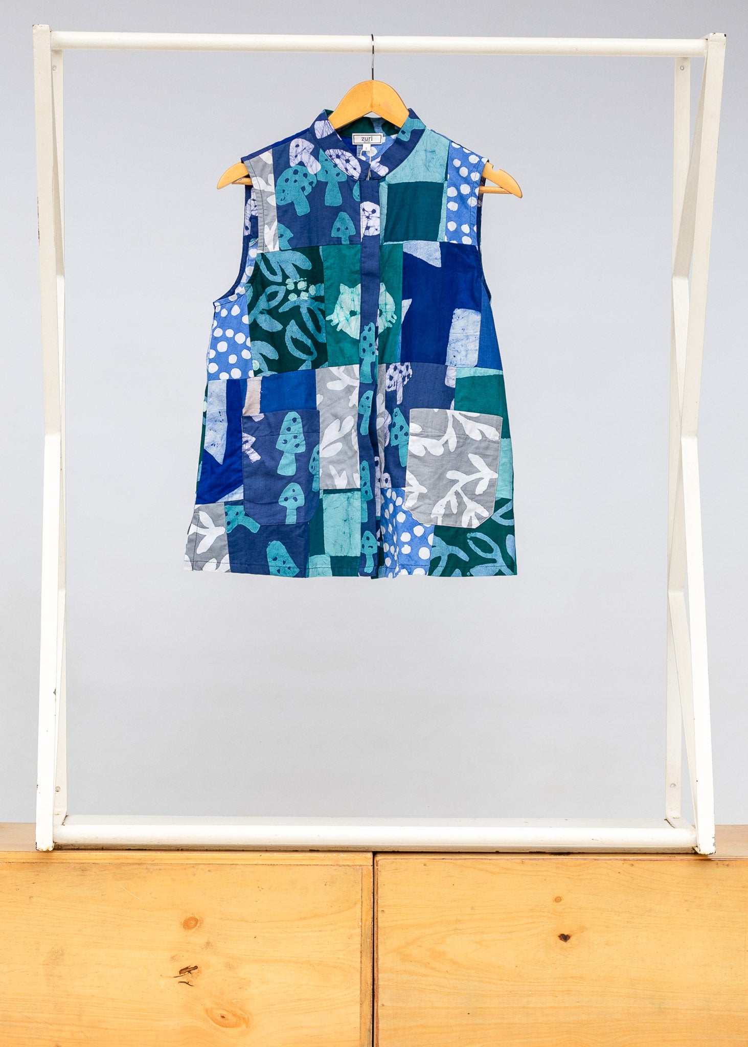 Morel Patchwork Sleeveless Shirt