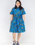 Gone Fishing Fitted Short Sleeved Dress