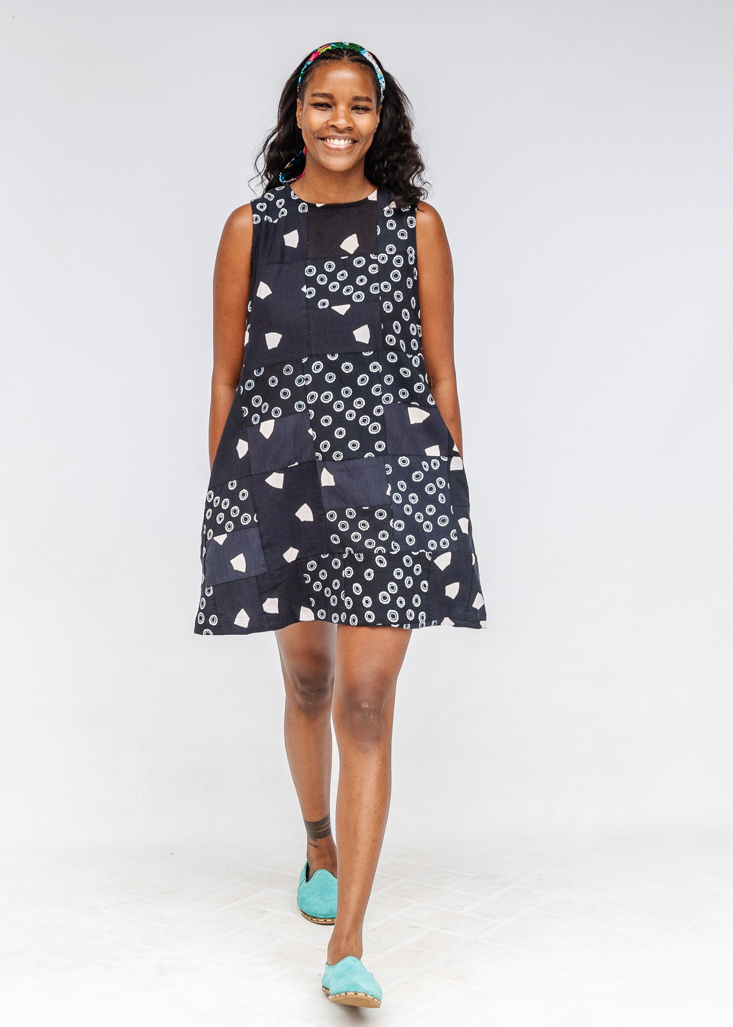 Callisto Patchwork Reversible Shift Dress