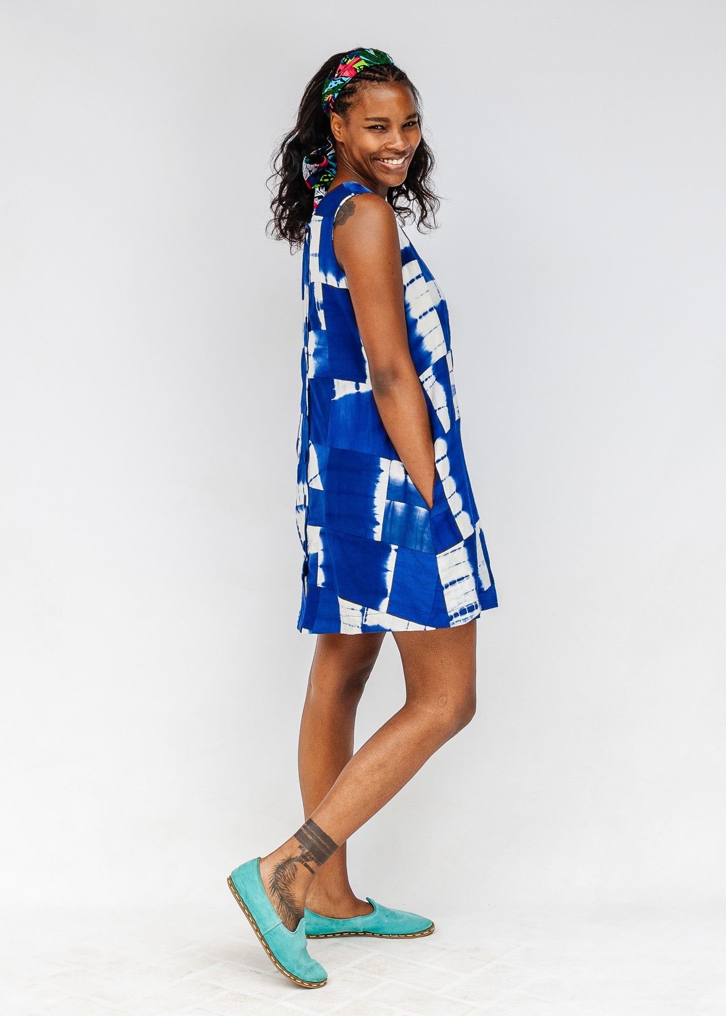 Do the Wave Reversible Patchwork Shift Dress – Zuri