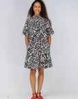 Monochrome Short Sleeved Dress