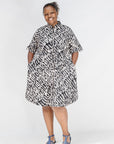 Monochrome Short Sleeved Dress