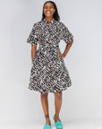 Monochrome Short Sleeved Dress
