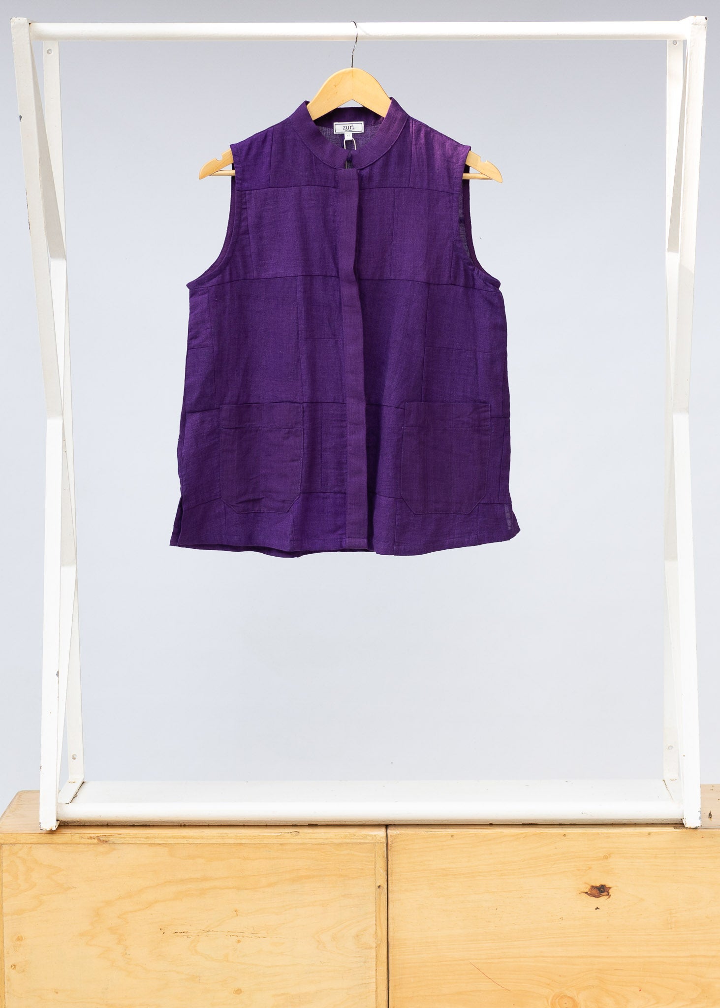 Aubergine Patchwork Sleeveless Shirt