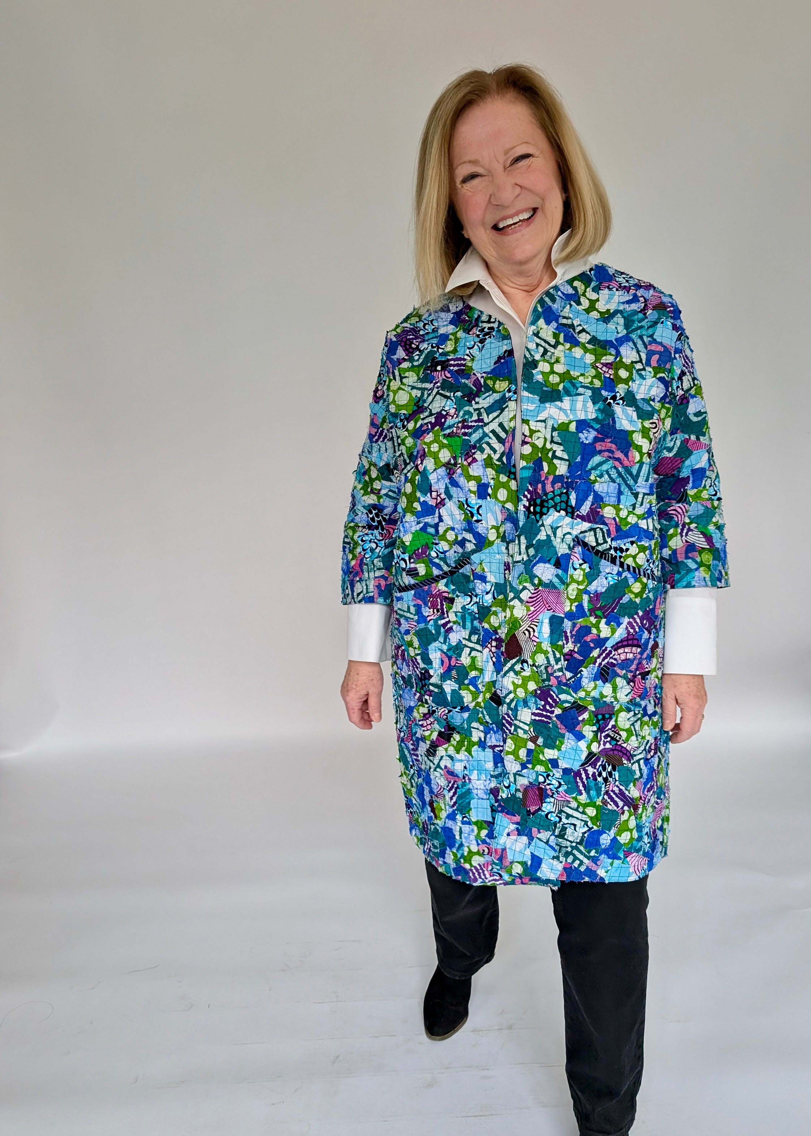 Confetti Open Front Coat – Zuri