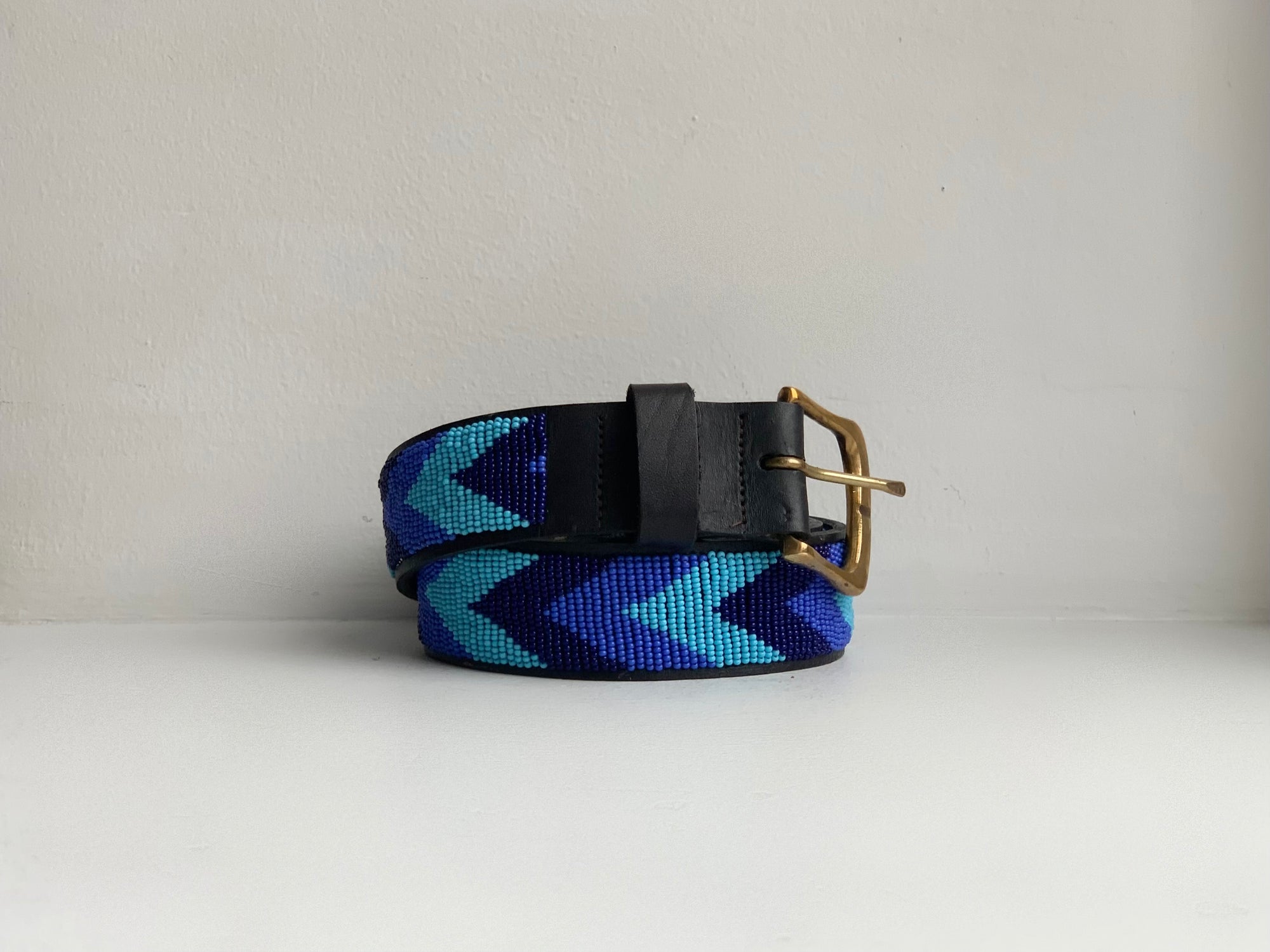 Blue beaded belt