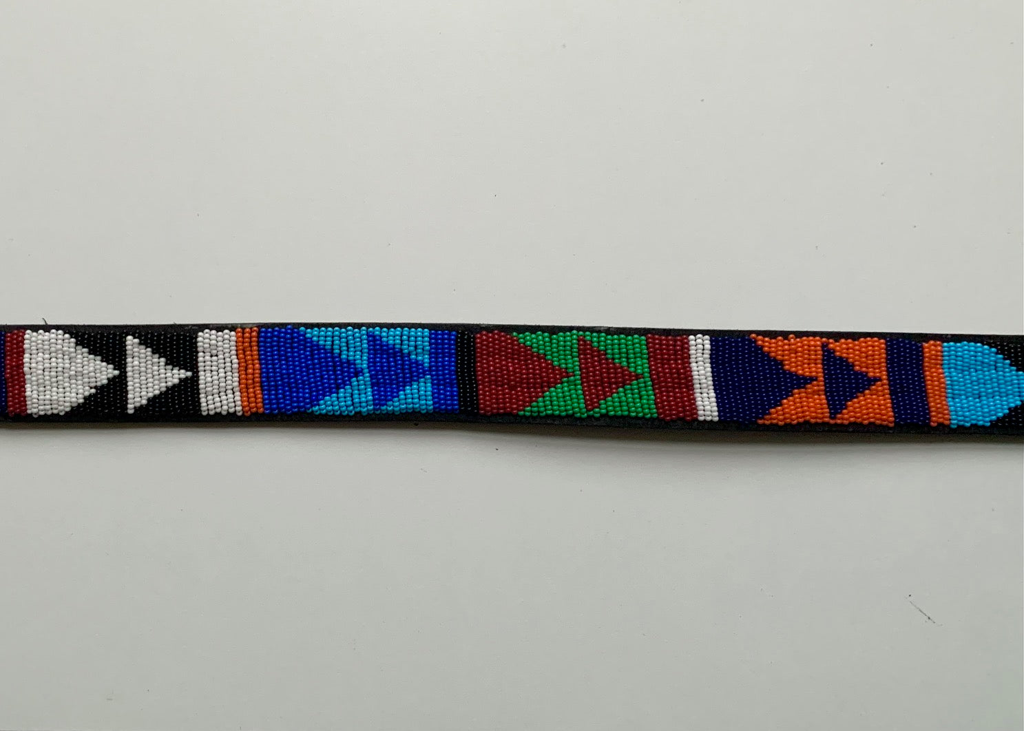 Rainbow beaded belt with arrow print