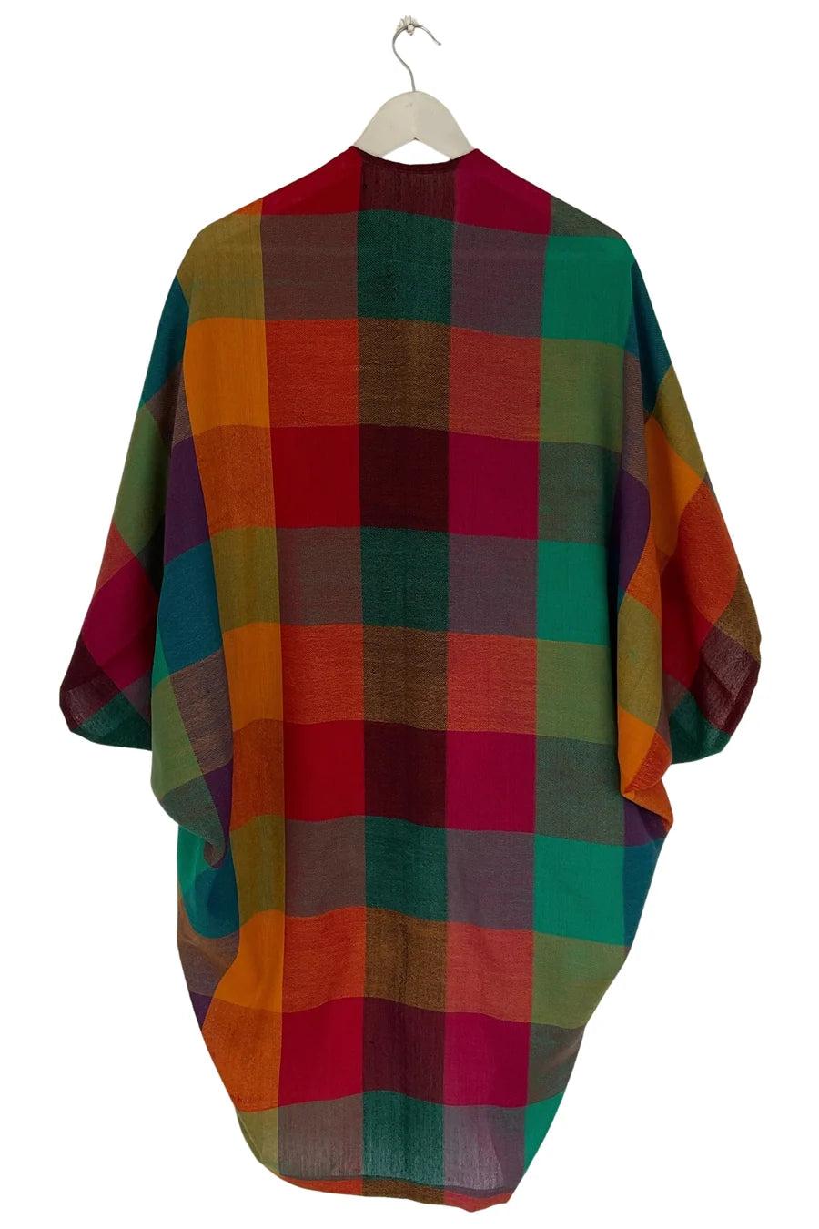 Julahas Wool Madras Check Kimono