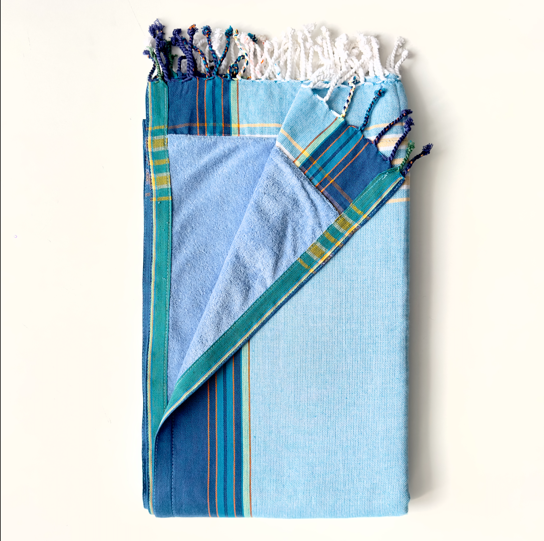 blue kikoi towel