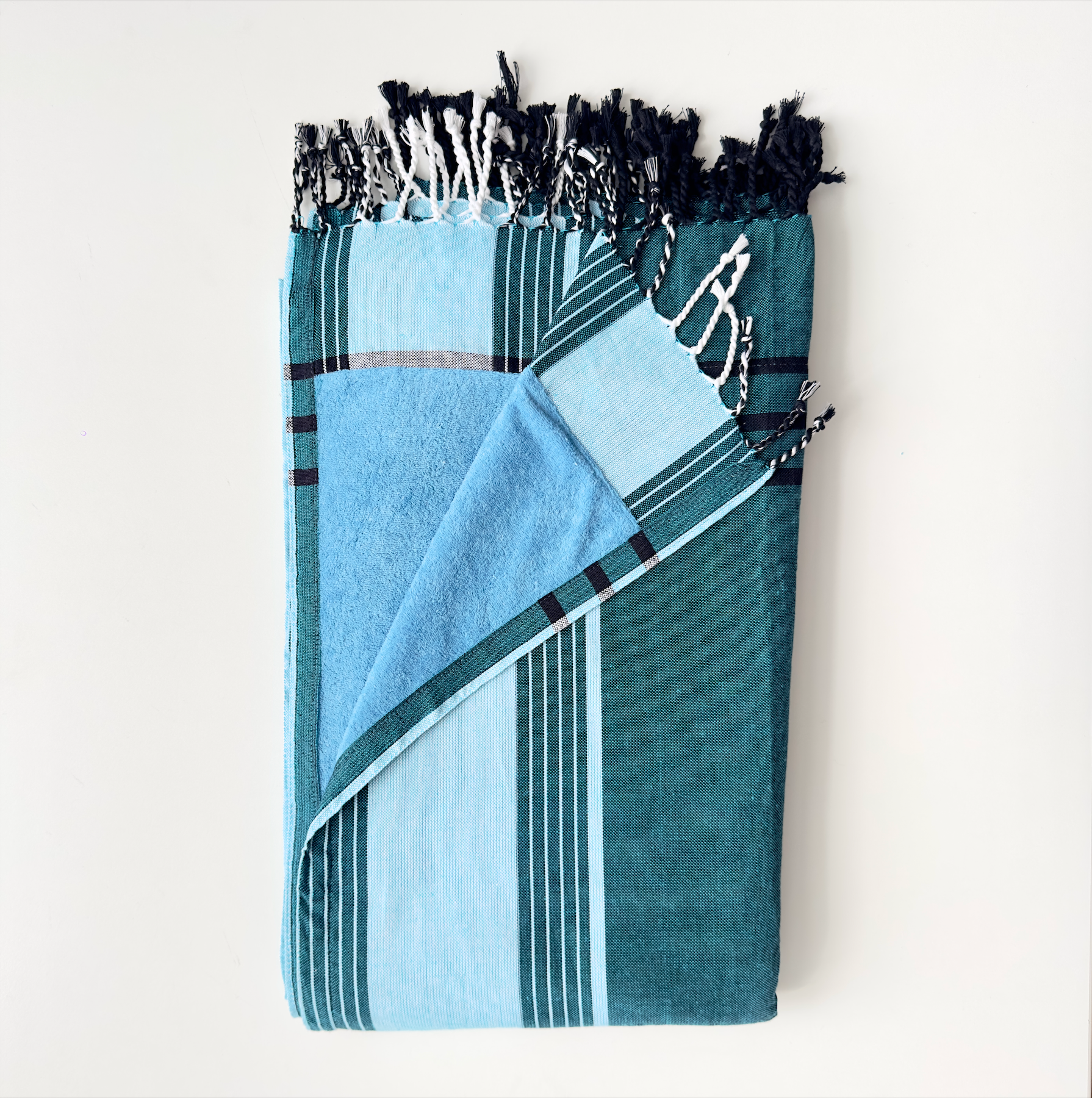 cerulean- blue kikoi towel