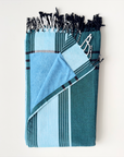 cerulean- blue kikoi towel