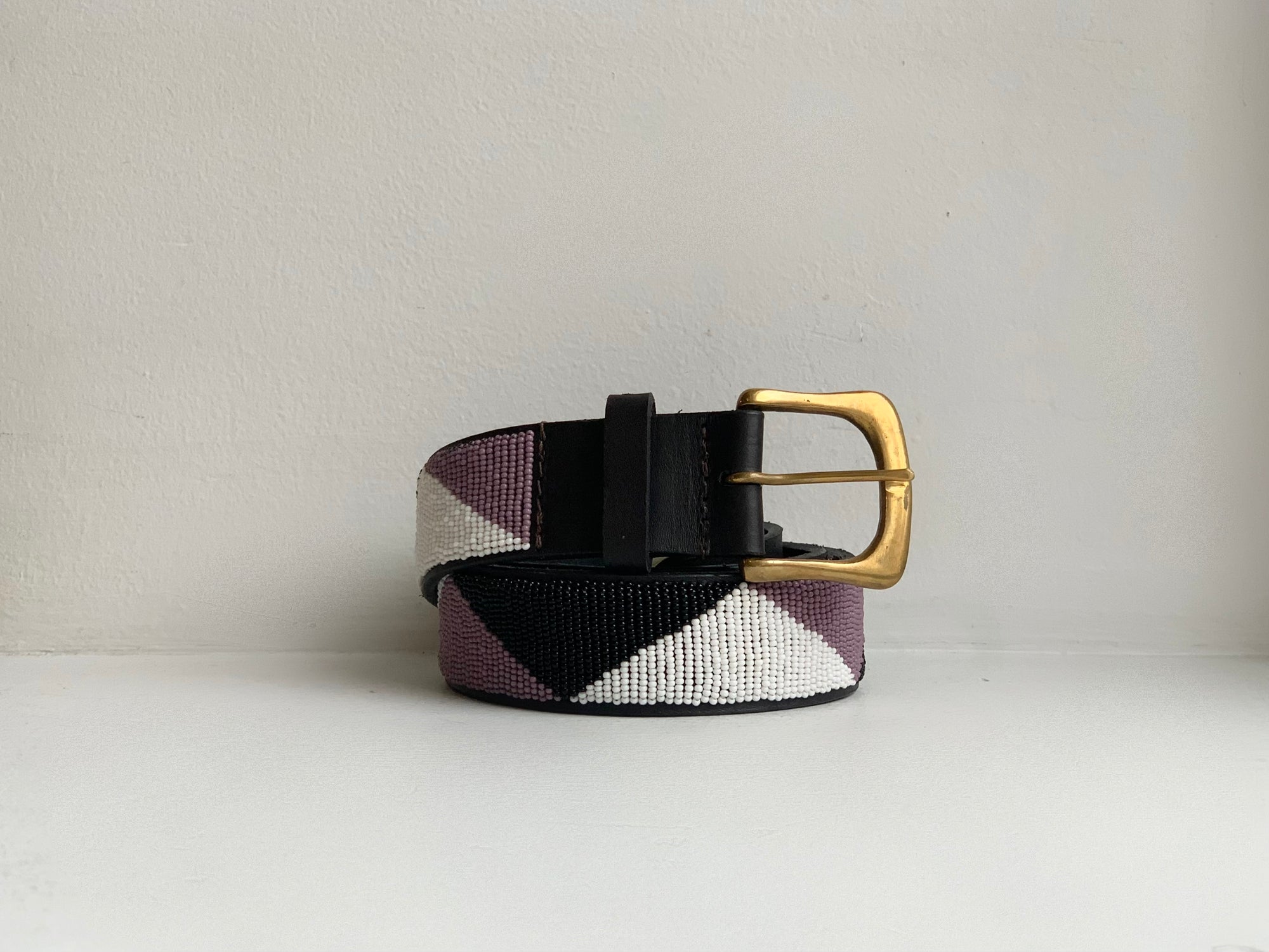 monochrome beaded belt