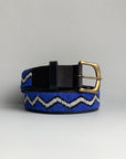 Blue and White Beaded Belt
