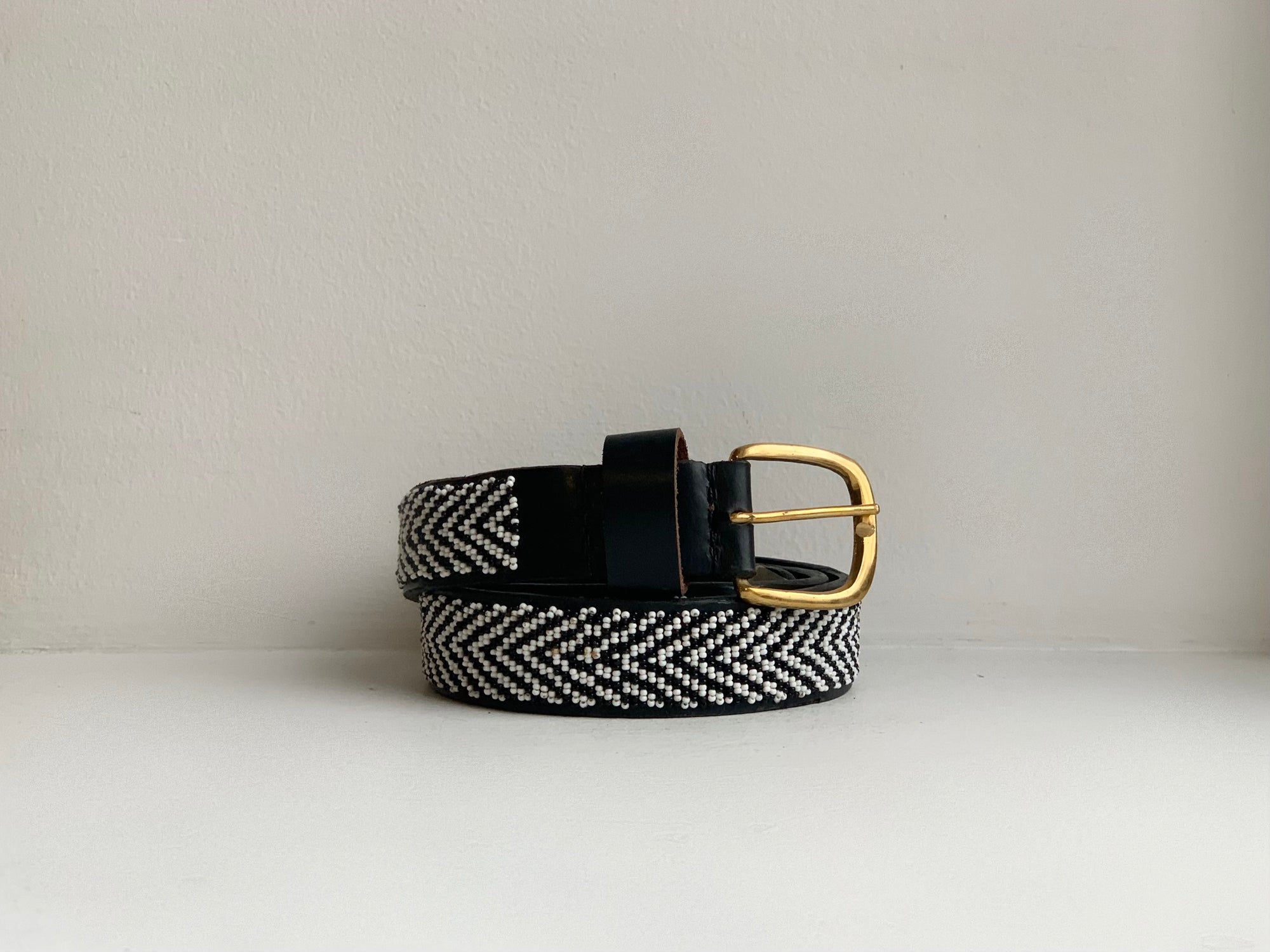 Black and White beaded belt