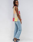 Blockprint Patchwork Sleeveless Shirt