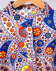 Display of multi-colored paisley print dress