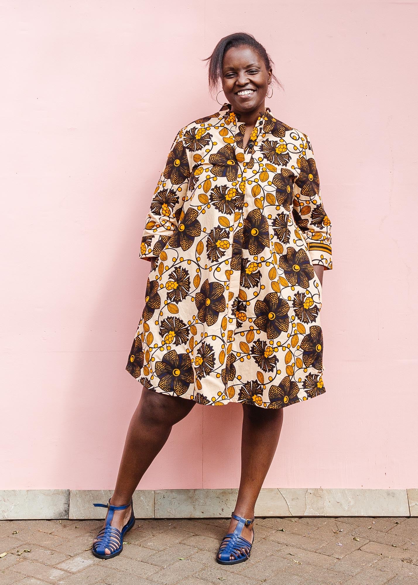 zuri dresses Zuri Women's On the Spot African Print Dress, 1X / Standard