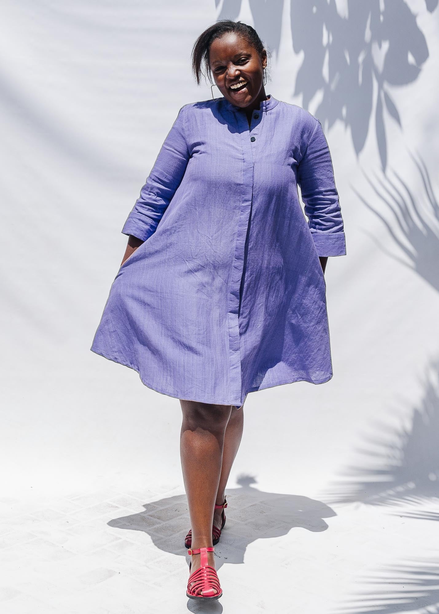 Zuri Women's Lavender Linen Dress, 1x / Long Zuri Women's Lavender Linen Dress, 1x / Long