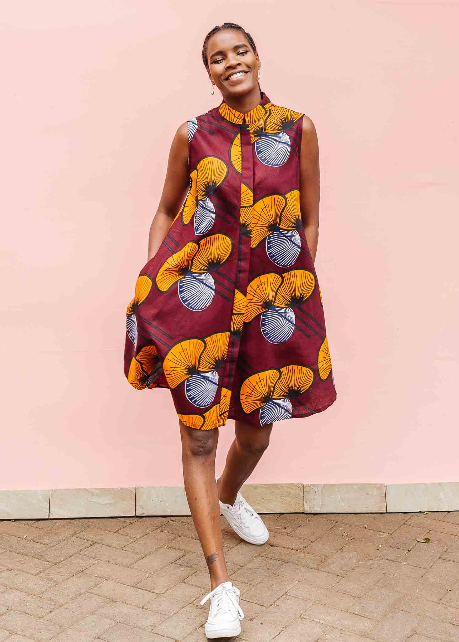 Gold Leaf Sleeveless Dress – Zuri