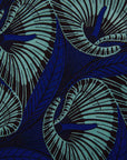 Display of a blue lily design dress
