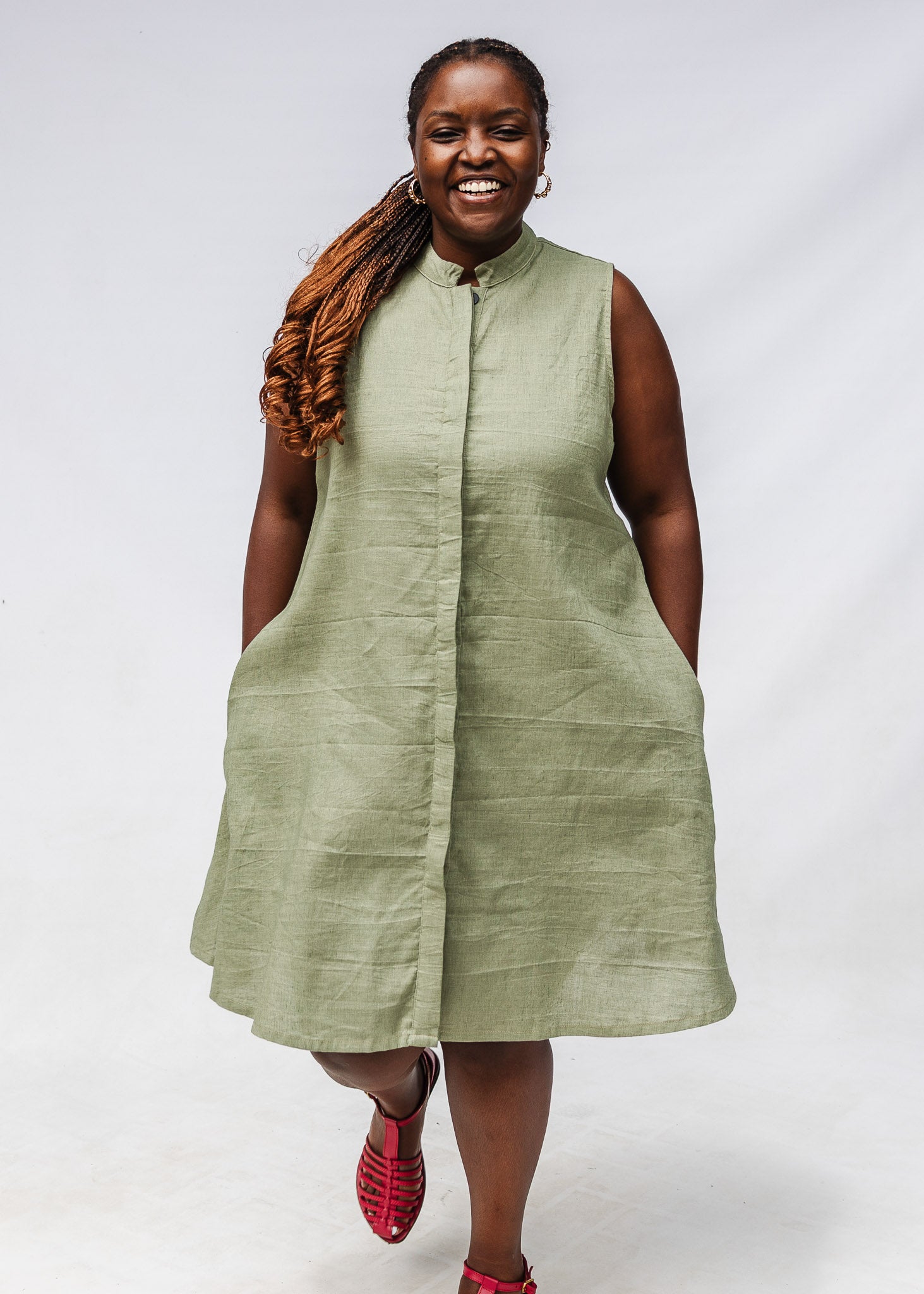 Sage Sleeveless Dress M Sage Sleeveless Dress M