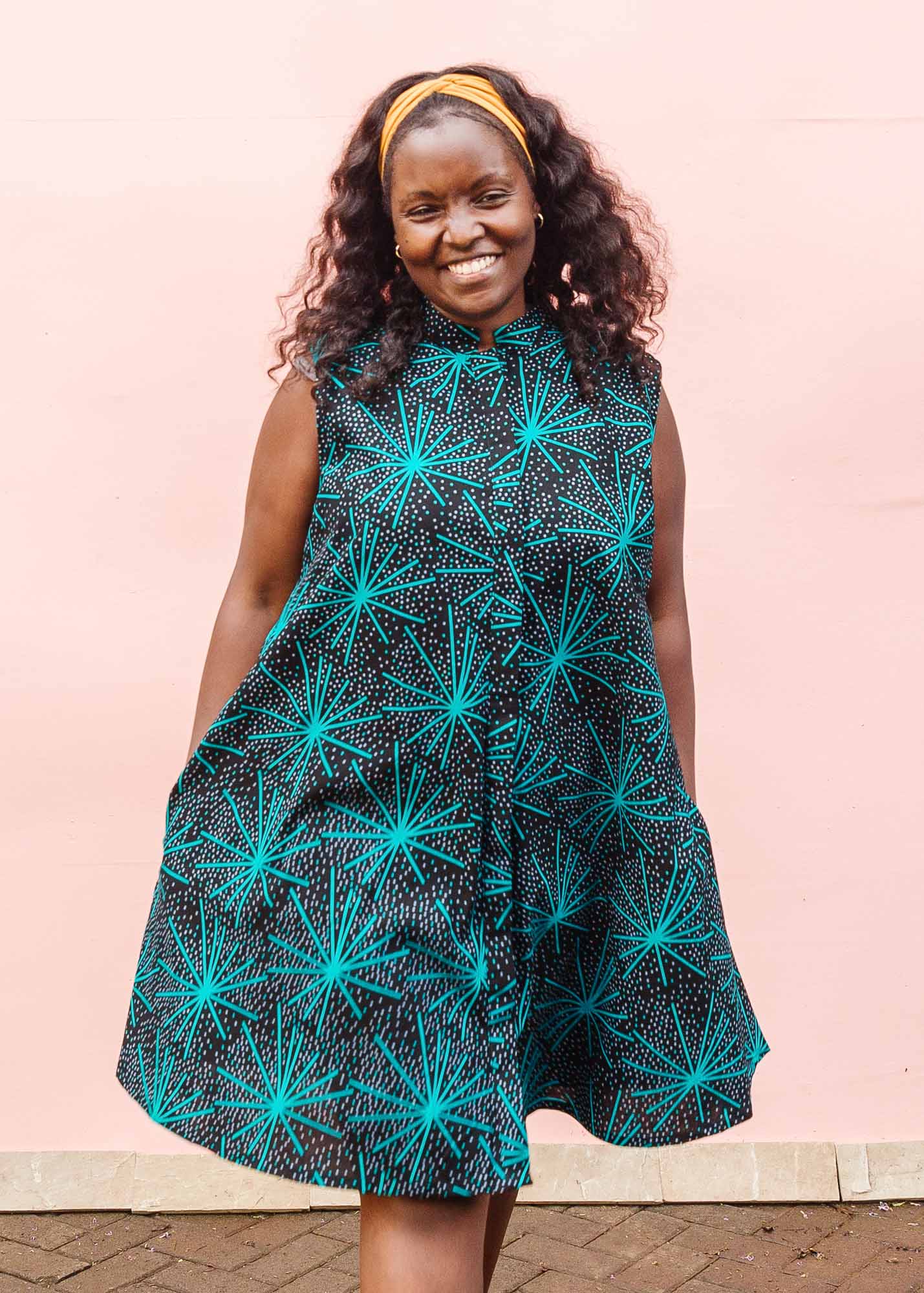 Elsa African print Ankara Fitted Shirt dress. Off shoulder Ankara Short -  Afrikrea